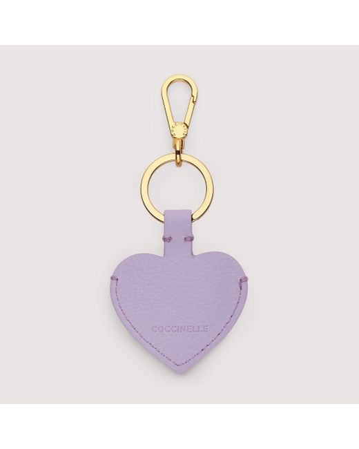 Porta airtag in pelle e metallo Airtag Charm di Coccinelle in Purple