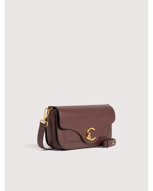 Coccinelle Brown Smooth Calf Leather Shoulder Bag C-Me Medium