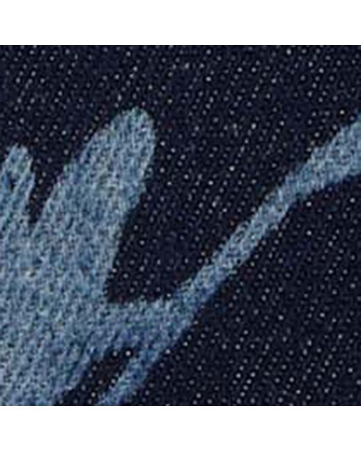 Coccinelle Blue Lumen Print Denim Fabric Bag Organiser Slice Denim Lumen Print