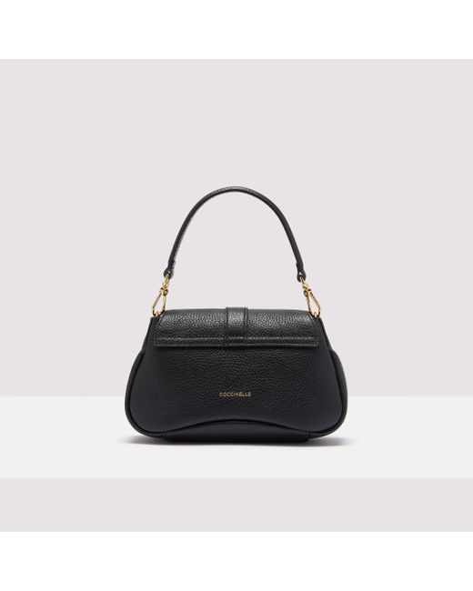 Coccinelle Black Grained Leather Handbag Himma Small