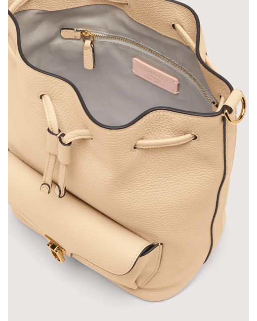 Coccinelle Natural Beuteltasche Aus Genarbtem Leder Beat Generation Medium