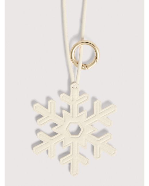 Coccinelle Natural Grained Leather Key Ring Winterly Charms