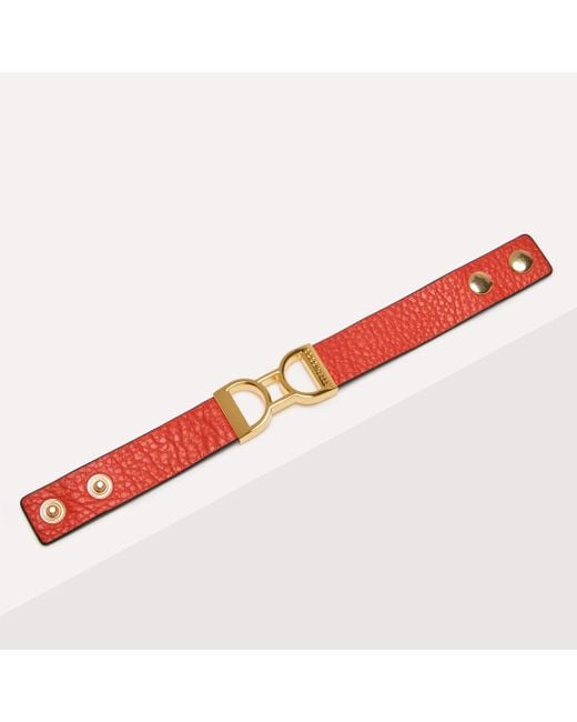 Coccinelle Grained Leather Bracelet Arlettis Ribbon | Lyst