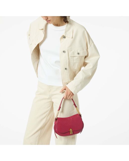 Coccinelle Brown Grained Leather Handbag Magie Soft Mini