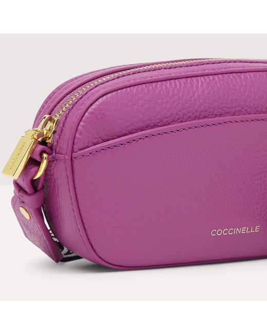 Coccinelle Purple Grained Leather Minibag Enchanteuse