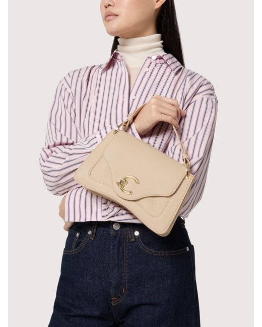 Coccinelle Natural Grained Leather Handbag C-Me Small