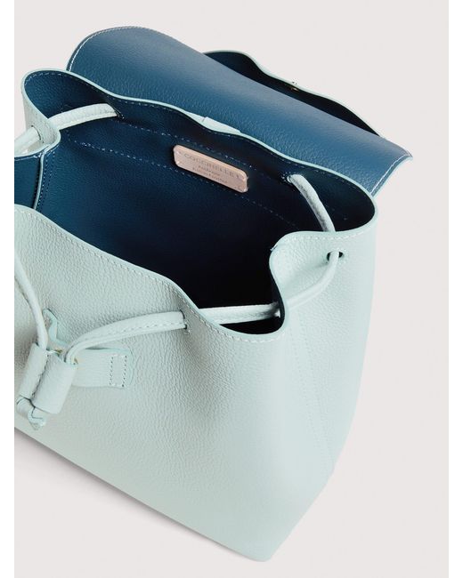 Coccinelle Blue Grained Leather Backpack Nikla Mini