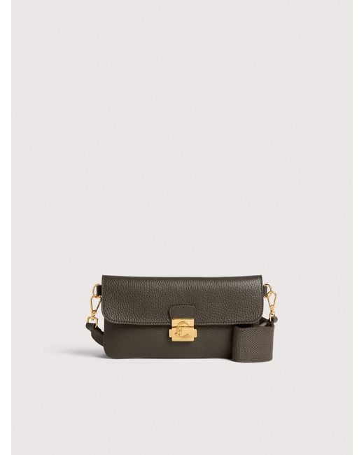 Coccinelle White Grained Leather Minibag C-Me Lock Mini
