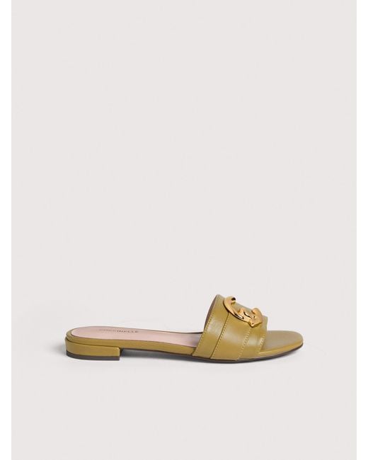 Coccinelle Natural Smooth Leather Low-Heeled Sandals C-Me Smooth