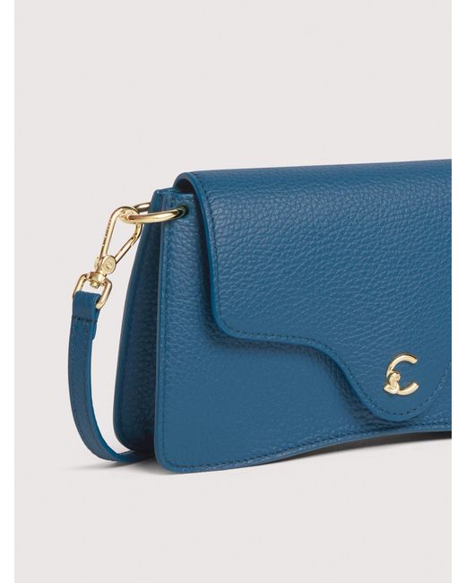 Coccinelle Blue Grained Leather Minibag C-Me Mini