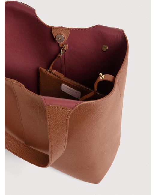 Coccinelle Brown Grained Leather Tote Bag C-Easy Large