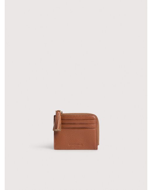 Coccinelle Multicolor Grainy Leather Card Holder Tassel Small