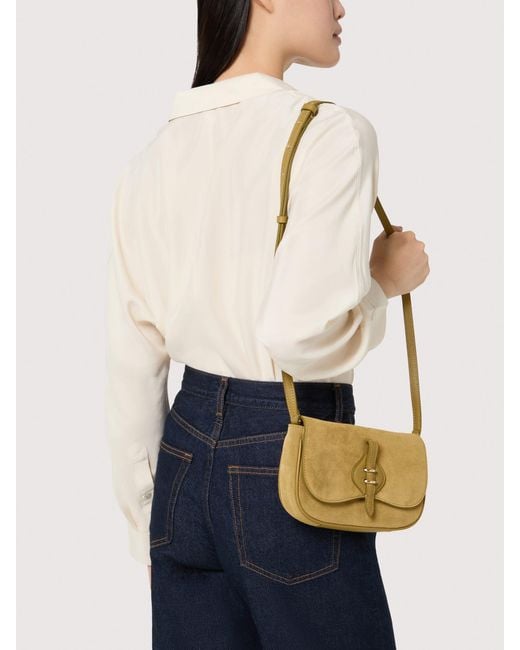 Coccinelle Natural Suede And Micro Grained Leather Minibag Mavery Small
