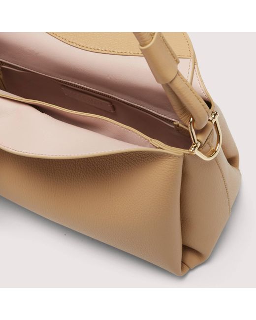 Coccinelle Natural Grained Leather Shoulder Bag Eclyps Medium