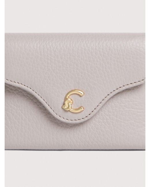 Coccinelle White Small Grained Leather Wallet C-Me Small