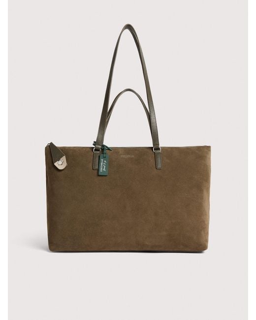 Coccinelle Natural Suede Handbag Smart To Go Beat Generation Large