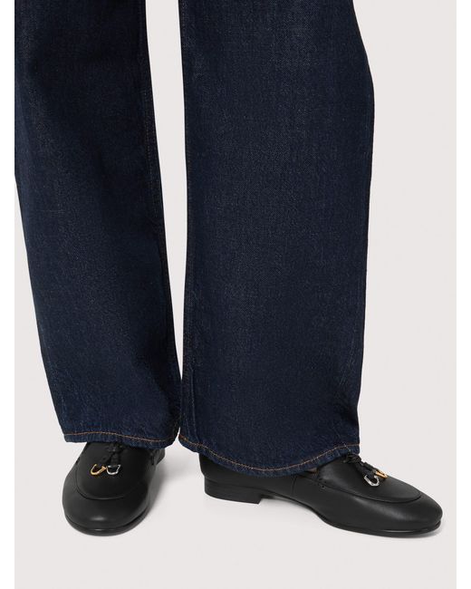 Coccinelle Black Smooth Leather Loafers Loop