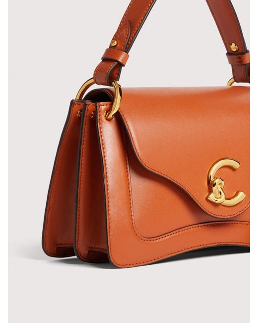 Coccinelle Orange Smooth Calf Leather Handbag C-Me Small