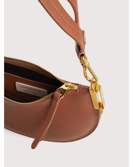 Coccinelle White Two-Sided Leather Shoulder Bag Sunup Small