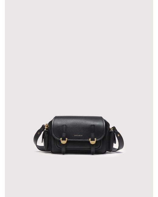 Coccinelle Black Umhängetasche Aus Genarbtem Leder Campus Small