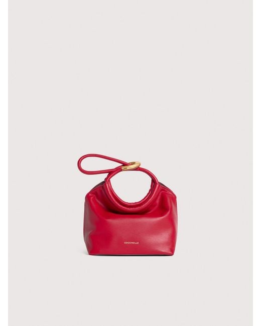 Coccinelle Pink Smooth Leather Minibag Finn Pouch Small