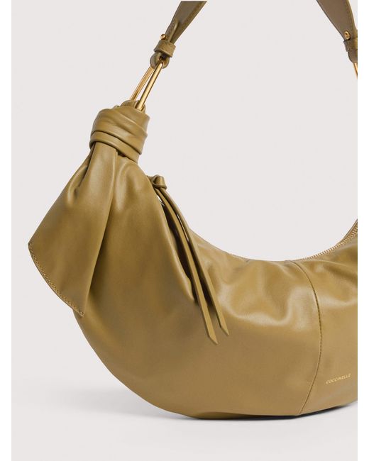 Coccinelle Metallic Smooth Leather Shoulder Bag Furoshiki Medium