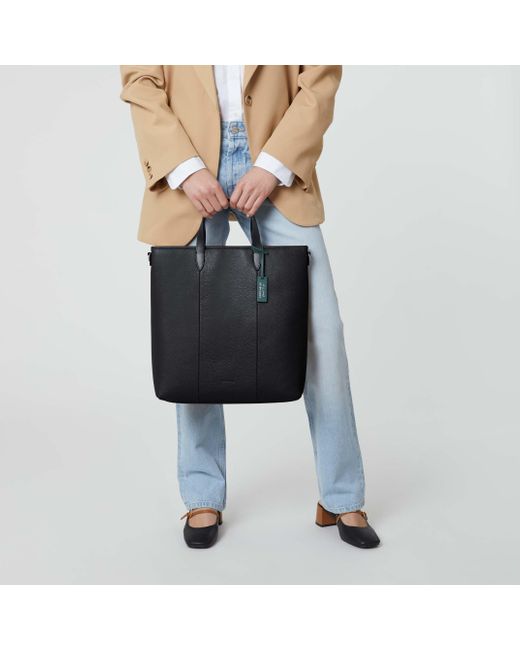 Coccinelle Black Grained Leather Handbag Smart To Go