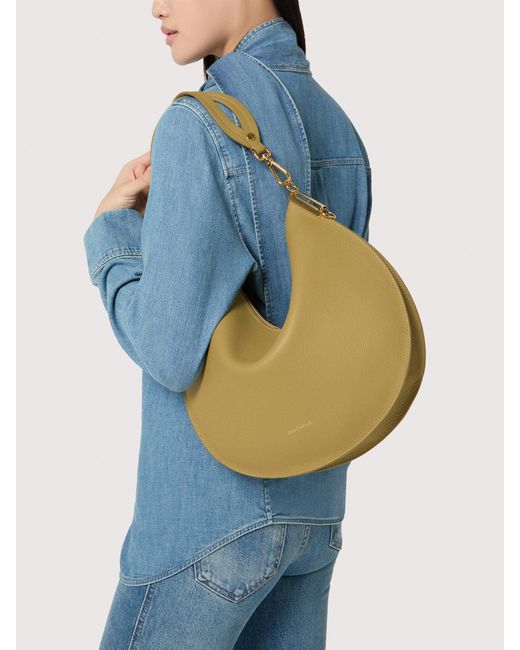 Coccinelle Natural Two-Sided Leather Shoulder Bag Sunup Large
