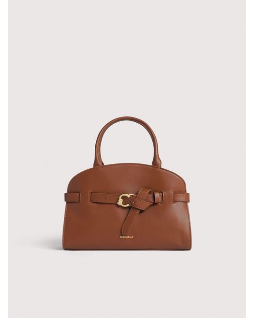 Coccinelle Brown Smooth Leather Handbag Sabine Small