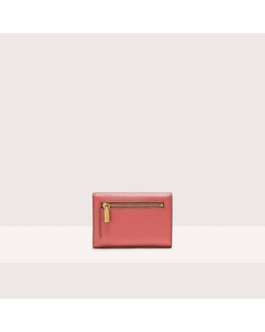 Coccinelle Pink Medium Grained Leather Wallet Beat Soft