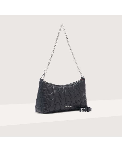 Coccinelle Black Smooth Quilted Leather Minibag Aura Matelassè