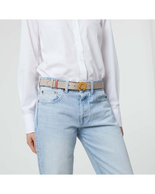 Coccinelle Pink Grained Leather Belt Binxie