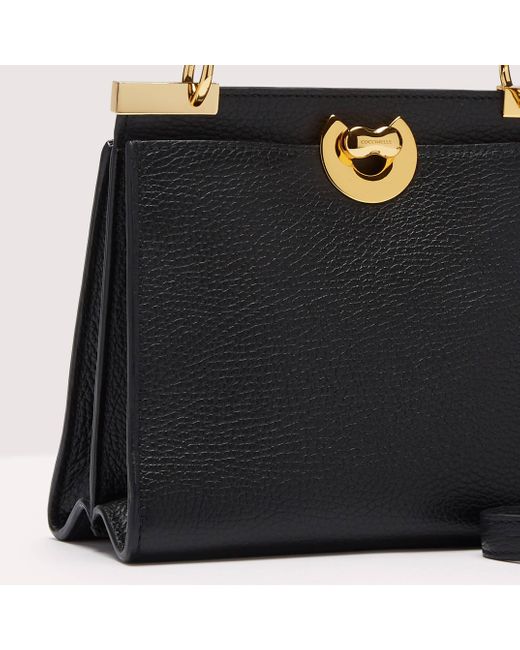 Coccinelle Black Grained Leather Handbag Binxie Small