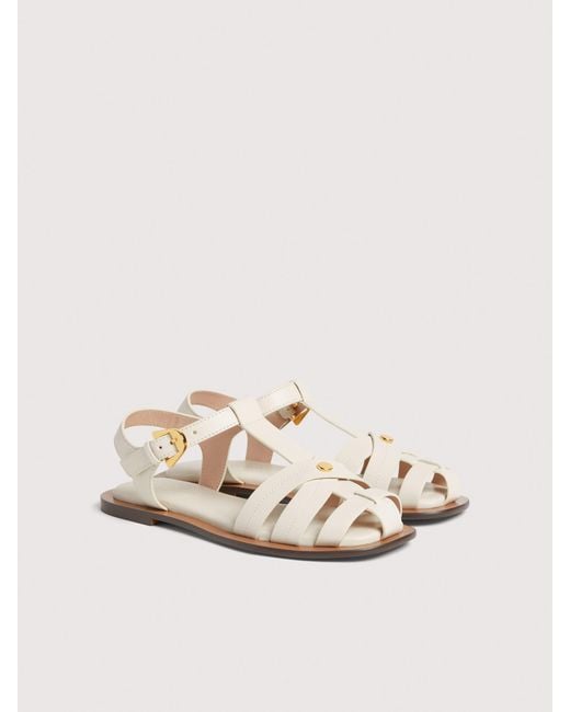 Coccinelle Natural Cowhide-Effect Smooth Leather Sandals Sunup