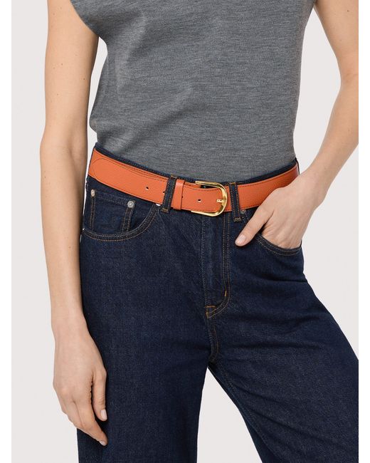 Coccinelle Orange Grained Leather Belt Erika