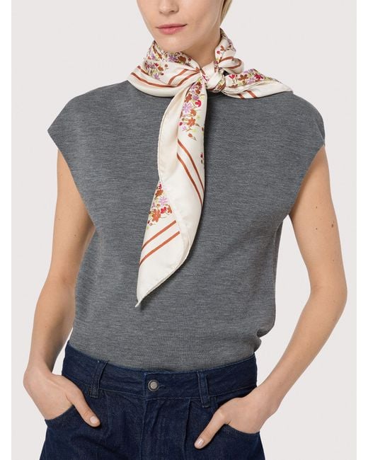 Coccinelle Pink Silk Foulard Sakura Flowers
