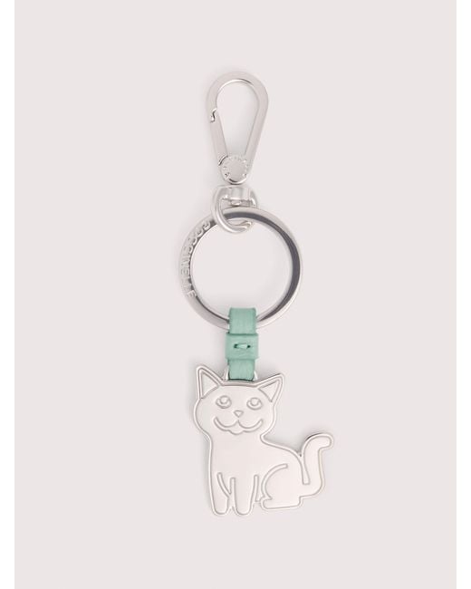 Coccinelle Natural Leather And Metal Key Ring Basic Metal