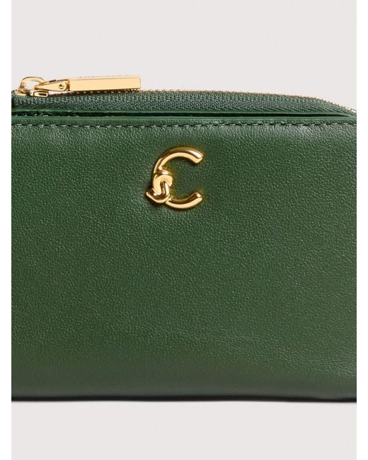 Coccinelle Green Smooth Leather Wallet C-Me Small