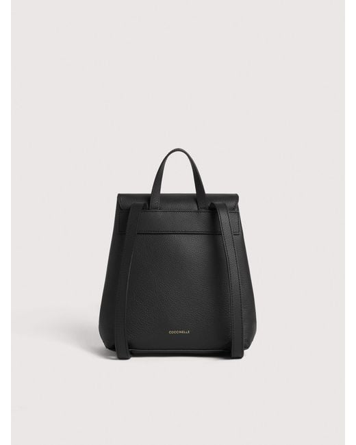 Coccinelle Black Grained Leather Backpack Nikla Mini