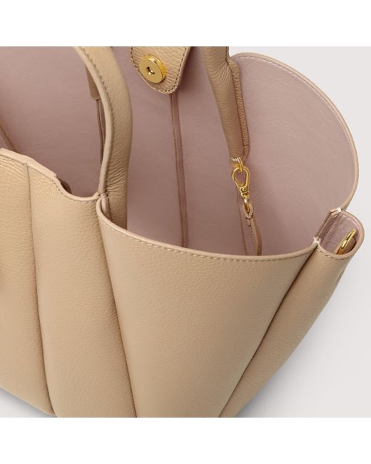 Coccinelle Natural Grained Leather Handbag Bundie Medium