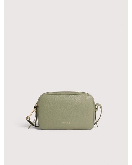 Coccinelle Green Grained Leather Crossbody Bag Malory Small