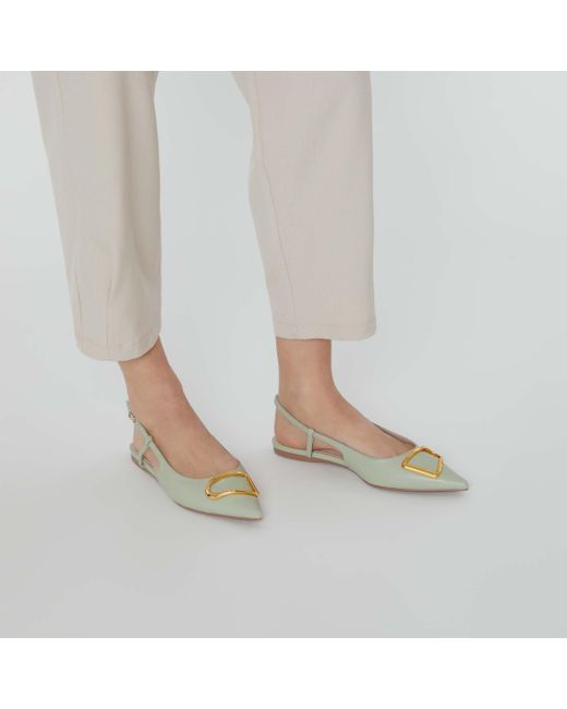 Coccinelle Metallic Smooth Leather Slingback Ballet Flats Himma Smooth