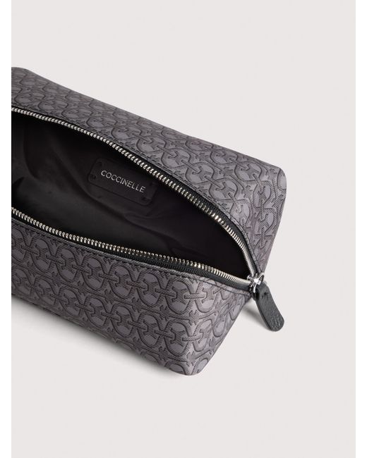 Coccinelle White Monogram Nylon Make-Up Bag Smart To Go Small