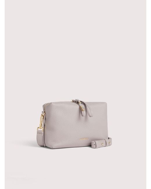 Coccinelle Natural Grained Leather Crossbody Bag Nory Small