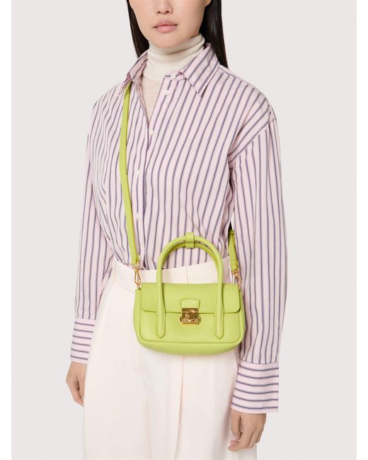 Coccinelle Natural Grained Leather Minibag C-Me Lock Mini