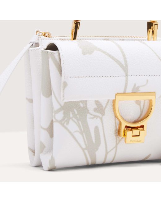 Borsa a mano in Pelle stampa shadow Arlettis Shadow Print Small di Coccinelle in White