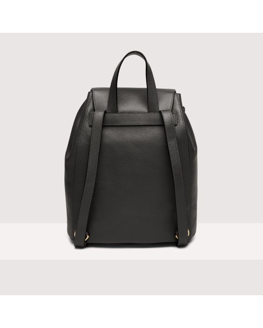 Coccinelle Black Grainy Leather Backpack Beat Soft