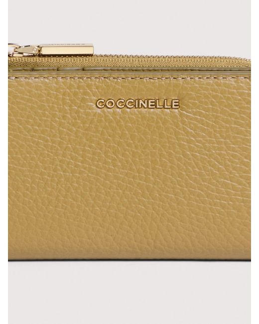 Coccinelle Natural Small Grained Leather Wallet Metallic Small