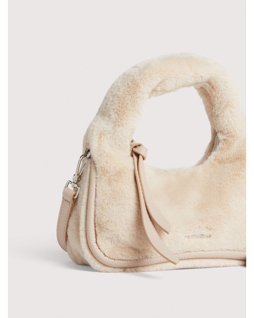 Coccinelle Natural Schultertasche Aus Webpelz Sven Synthetic Fur Small