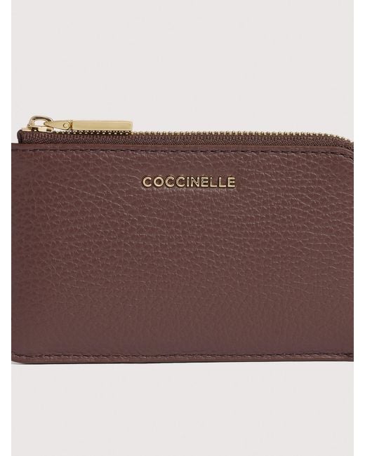 Coccinelle Multicolor Grained Leather Card Holder Metallic